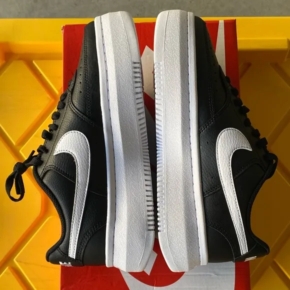NIKE Court Vision Alta LTS Womens Sneakers - Black/White - Size 8