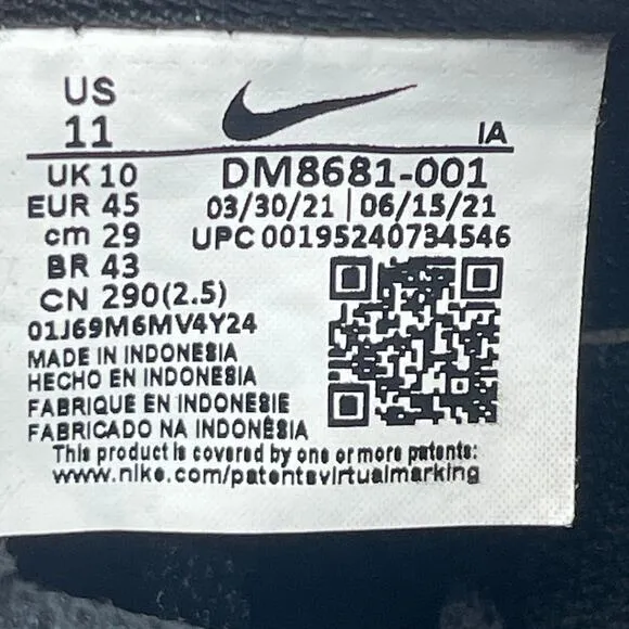 Nike Court Vision Shoes Mens Size 11 Black Blue Casual Trainer Comfort Sneakers
