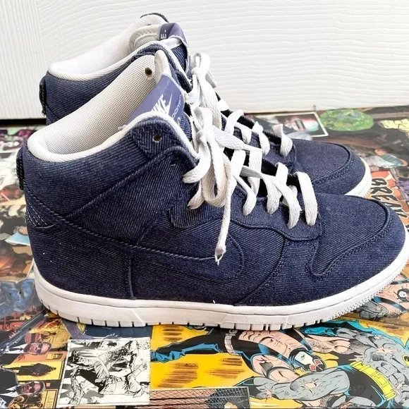 Nike dunk high denim sneakers
