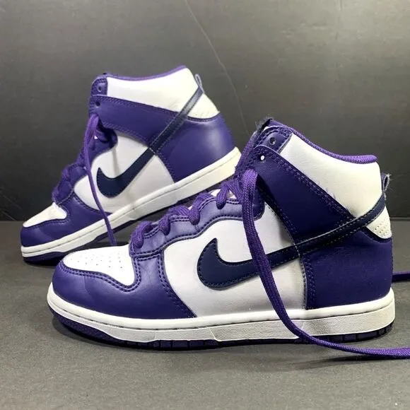 Nike Dunk High Electro Purple White Youth Kids Sneakers Shoe Size 3Y
