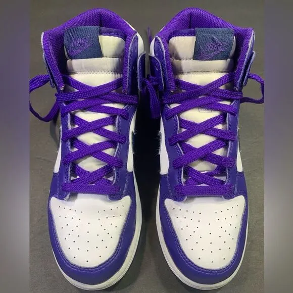 Nike Dunk High Electro Purple White Youth Kids Sneakers Shoe Size 3Y
