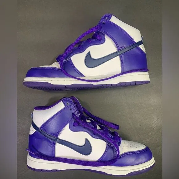 Nike Dunk High Electro Purple White Youth Kids Sneakers Shoe Size 3Y