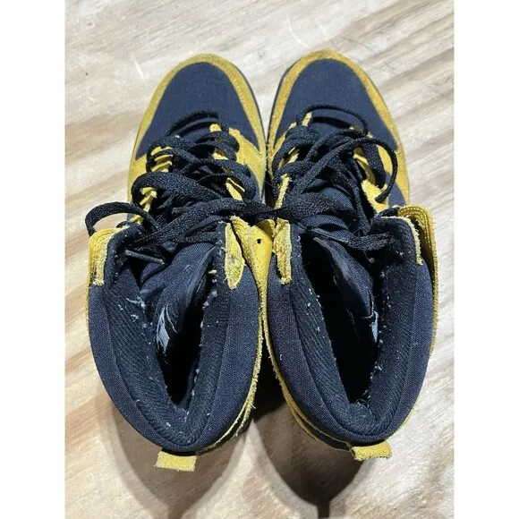 Nike Dunk High Gold Dart Men 8.5 Sneakers Shoes Yellow Black 407920 701