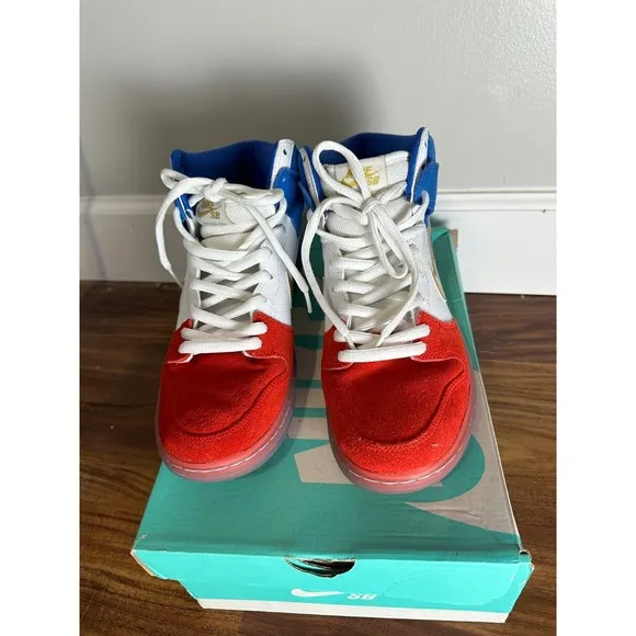 Nike Dunk High Premium SB Sneakers USA Olympic Tricolor Trico 313171-674 Sz 9.5
