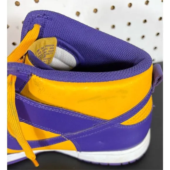 Nike dunk high top lakers sneakers size 12