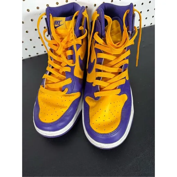 Nike dunk high top lakers sneakers size 12