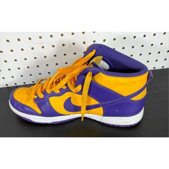 Nike dunk high top lakers sneakers size 12