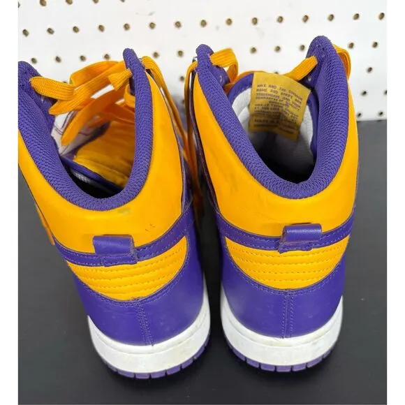 Nike dunk high top lakers sneakers size 12