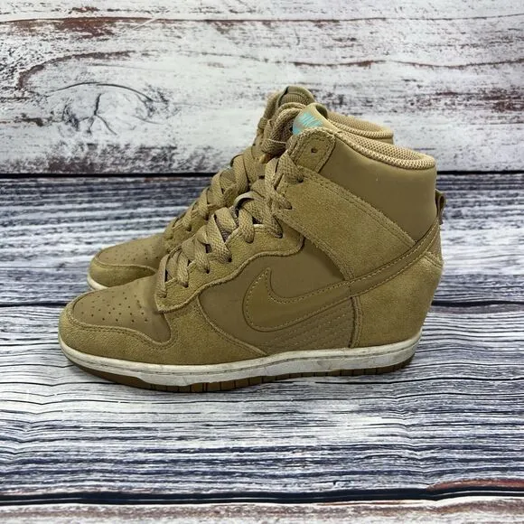 Nike Dunk Sky Hi Hidden Wedge Tan Dessert Camo Sneakers, Women’s Size 6.5