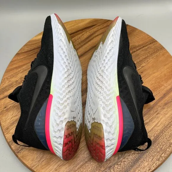 Nike Epic React Flyknit 2 Shoes Mens 13 Black Running Comfort Walking Sneakers