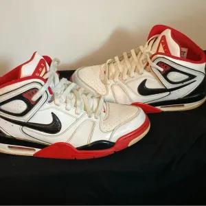 Nike Flight White and Red High-Top Sneakers