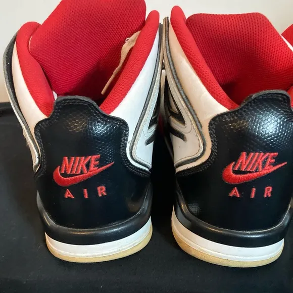 Nike Flight White and Red High-Top Sneakers