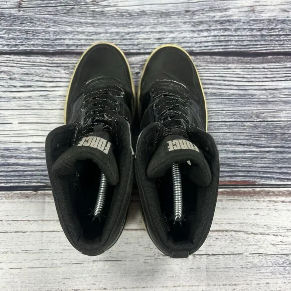 Nike Force Dunk Sky High Hidden Wedge Black Sneakers, Women’s Size 9
