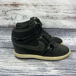 Nike Force Dunk Sky High Hidden Wedge Black Sneakers, Women’s Size 9