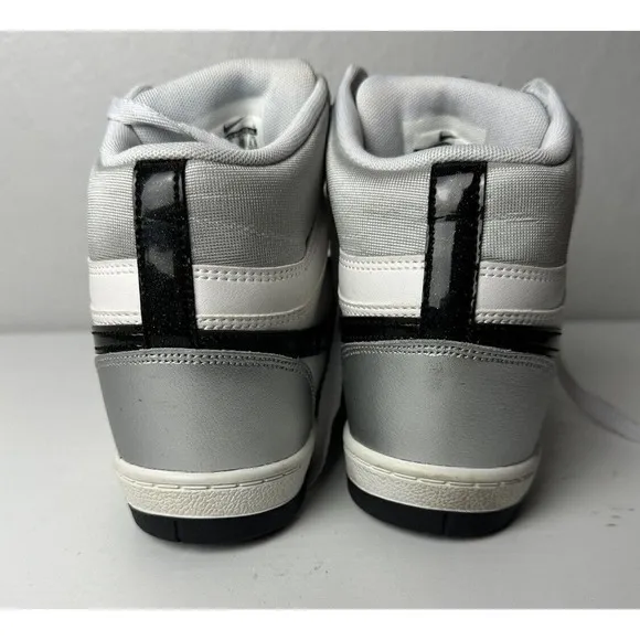 Nike Force, Sky High, Hidden Wedge, White Metallic Silver Sneakers Size 7.5