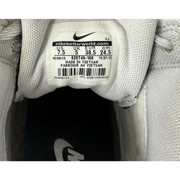 Nike Force, Sky High, Hidden Wedge, White Metallic Silver Sneakers Size 7.5