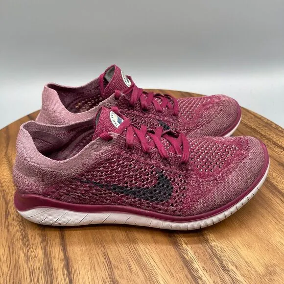 Nike Free RN Flyknit Shoes Womens Size 8 Raspberry Red Running Comfort Walking