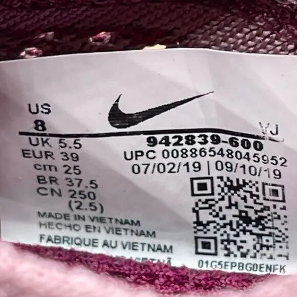 Nike Free RN Flyknit Shoes Womens Size 8 Raspberry Red Running Comfort Walking