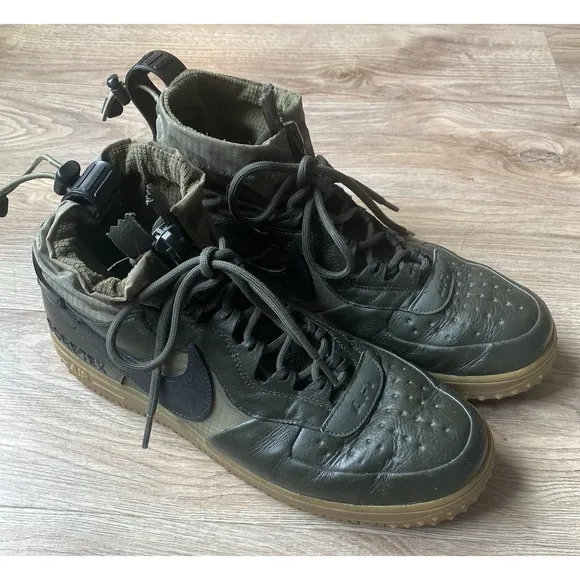 Nike Gore Tex Air Force 1 High Olive Green Men Size 10.5 Sneakers Waterproof