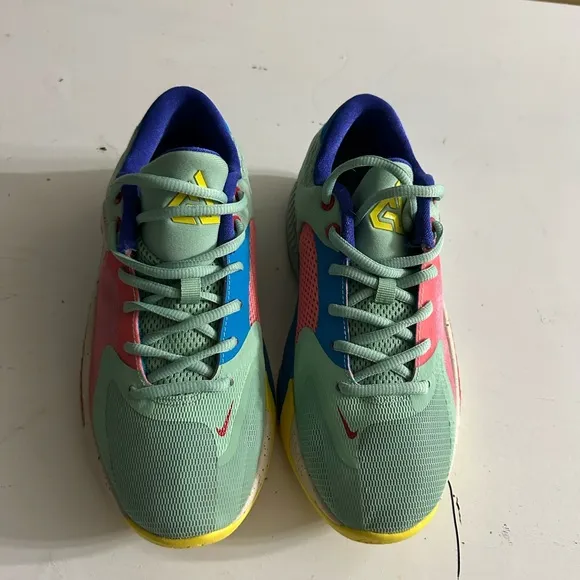 Nike Green and Red Sneakers with Dynamic Design