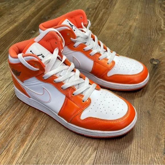 Nike Jordan 1 Mid Metallic Orange GS Size 7Y