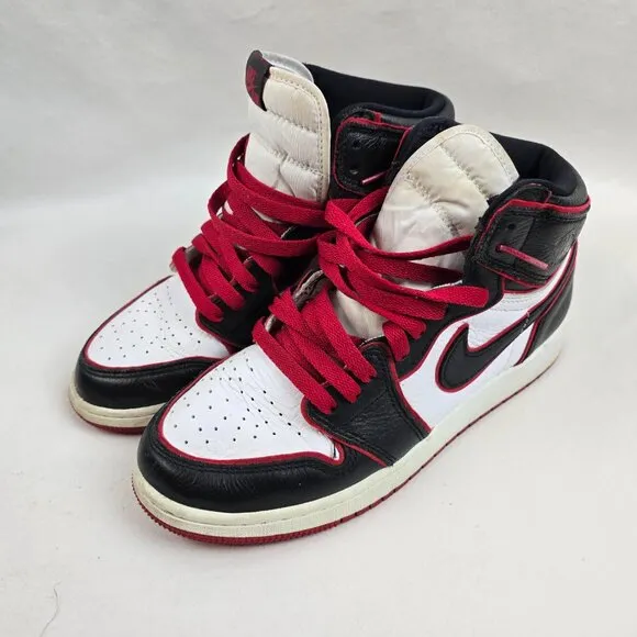 Nike Jordan 1 Shoes Retro High Bloodline Size 6.5Y GS White Sneakers Basketball
