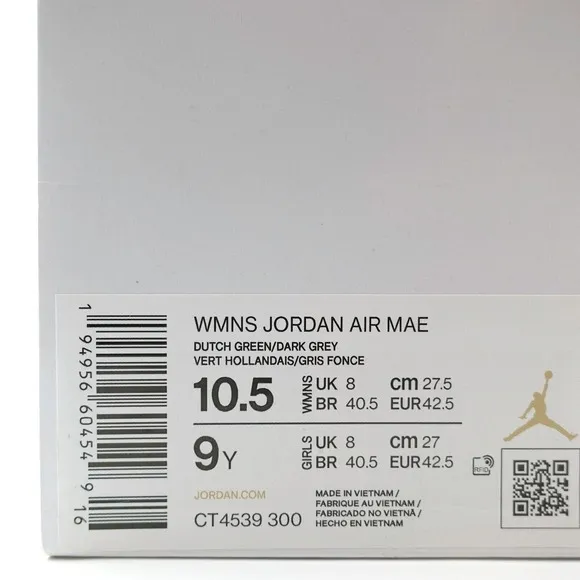 Nike Jordan Air Mae Sneakers Dutch Green Grey Jade CT4539 300 Womens Size 10.5