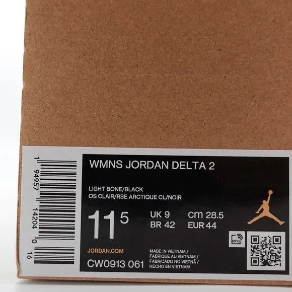 NIKE JORDAN DELTA 2 Light Bone Shoes CW0913 061 Womens Size 11.5 Mens 10