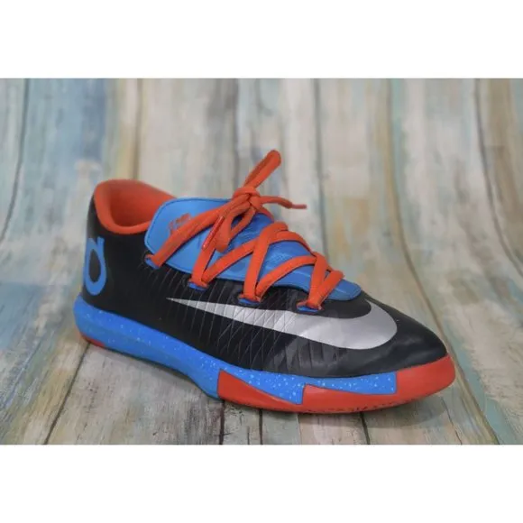 Nike KD 6 PS Youth Size 2Y Black Blue Orange RARE Thunder Away 599478-002
