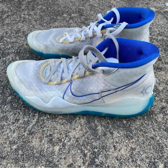 Nike KD Blue and White High-Top Sneakers