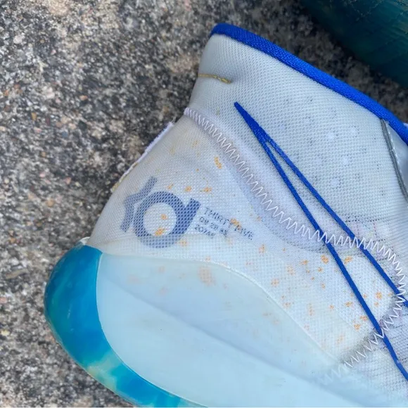 Nike KD Blue and White High-Top Sneakers