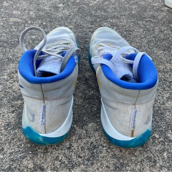 Nike KD Blue and White High-Top Sneakers