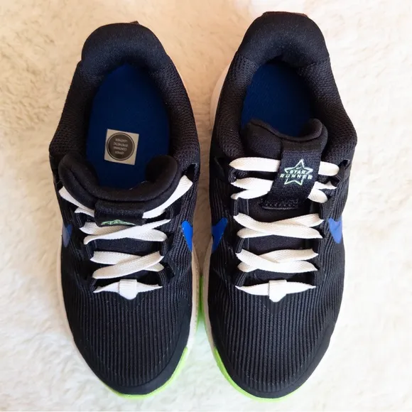 Nike Kids Black and Blue Running Shoes