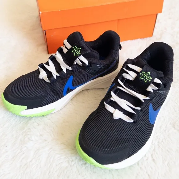 Nike Kids Black and Blue Running Shoes