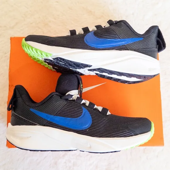 Nike Kids Black and Blue Running Shoes