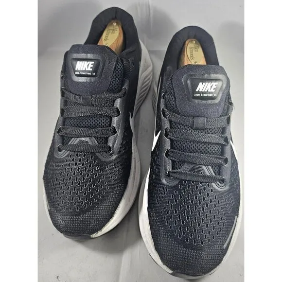 Nike Men's Air Zoom Structure 23 Black /White Running Shoes Sneakers Size 7.5