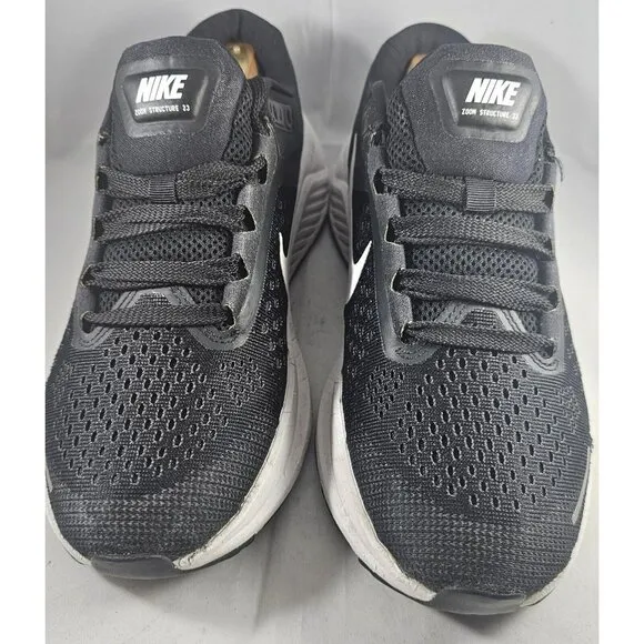 Nike Men's Air Zoom Structure 23 Black /White Running Shoes Sneakers Size 7.5