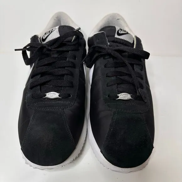 Nike Mens Cortez Sneakers Running Shoes Black White 317249-012 Nylon 06' Size 12