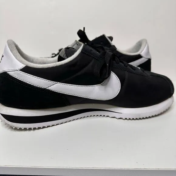 Nike Mens Cortez Sneakers Running Shoes Black White 317249-012 Nylon 06' Size 12