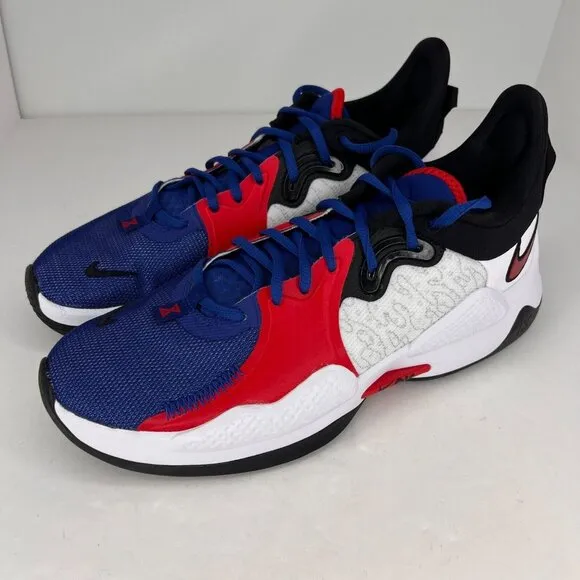 Nike Mens CW3163-161 White Red Blue PG Air Low Clippers Size 11 Basketball Shoes