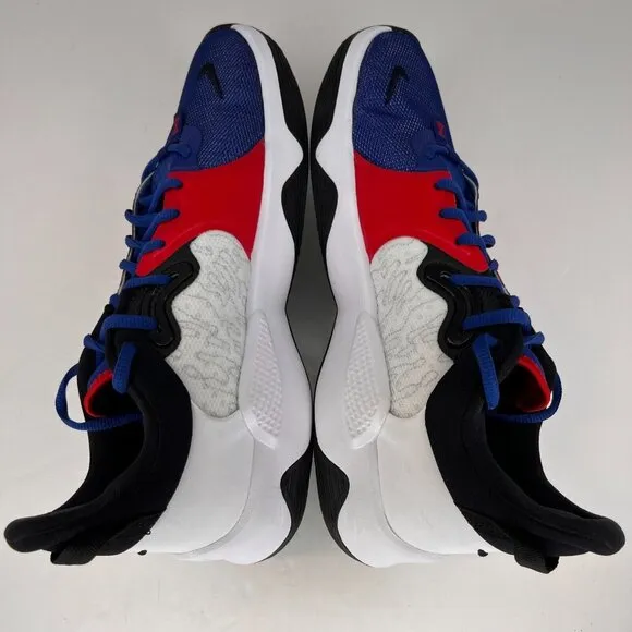 Nike Mens CW3163-161 White Red Blue PG Air Low Clippers Size 11 Basketball Shoes