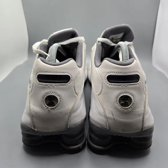 Nike Men's Shox NZ Leather White Cool Grey Running Shoes 378341-102 Size 10