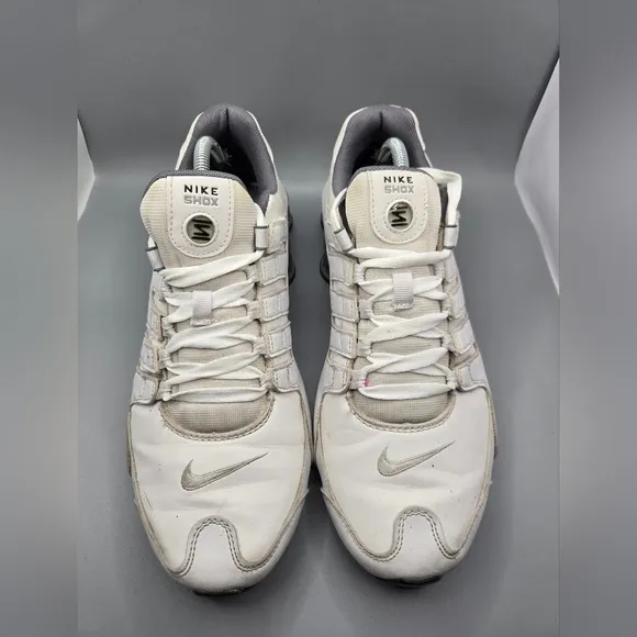 Nike Men's Shox NZ Leather White Cool Grey Running Shoes 378341-102 Size 10