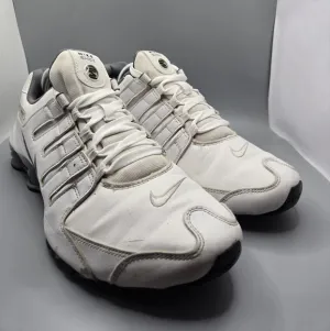 Nike Men's Shox NZ Leather White Cool Grey Running Shoes 378341-102 Size 10