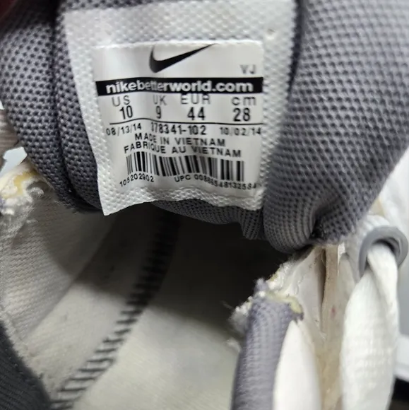 Nike Men's Shox NZ Leather White Cool Grey Running Shoes 378341-102 Size 10