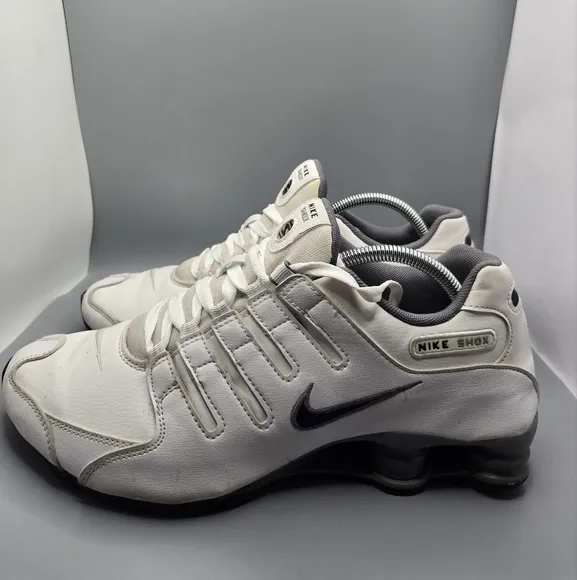 Nike Men's Shox NZ Leather White Cool Grey Running Shoes 378341-102 Size 10