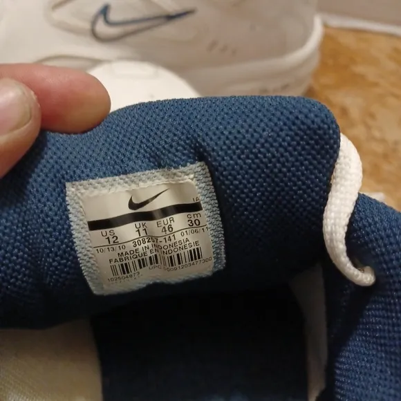 Nike Mens Size 12 4E Shoes White Blue Air Definition Comfort Walking 308257-141.
