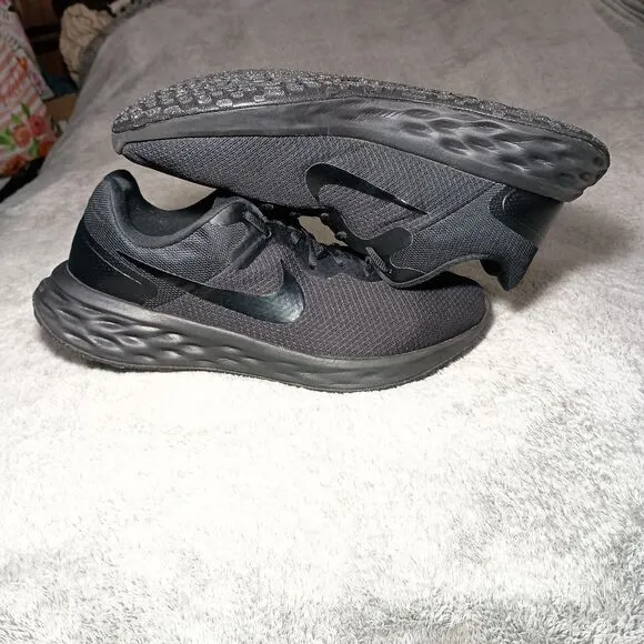 Nike Revolution 6 Next Nature Mens Size 11.5 Triple Black Running Shoes Sneakers