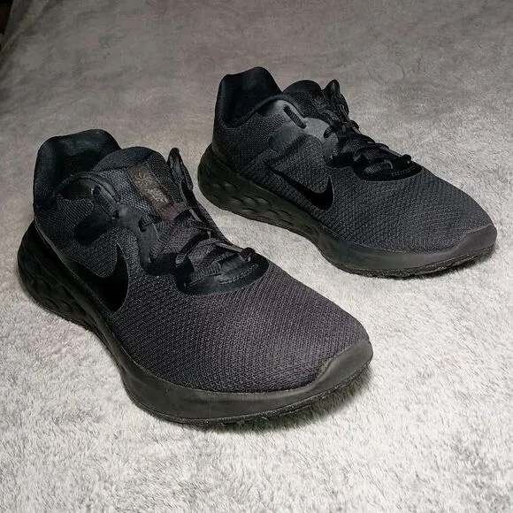 Nike Revolution 6 Next Nature Mens Size 11.5 Triple Black Running Shoes Sneakers