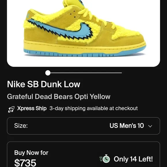 Nike SB Dunk Low Grateful Dead Bears Opti Yellow